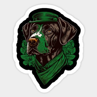 Pointer dog St. Patrick's day Sticker